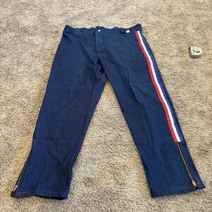 Vintage Mens Red White Blue‎ Uniform Pants Striped Button Fly 40W